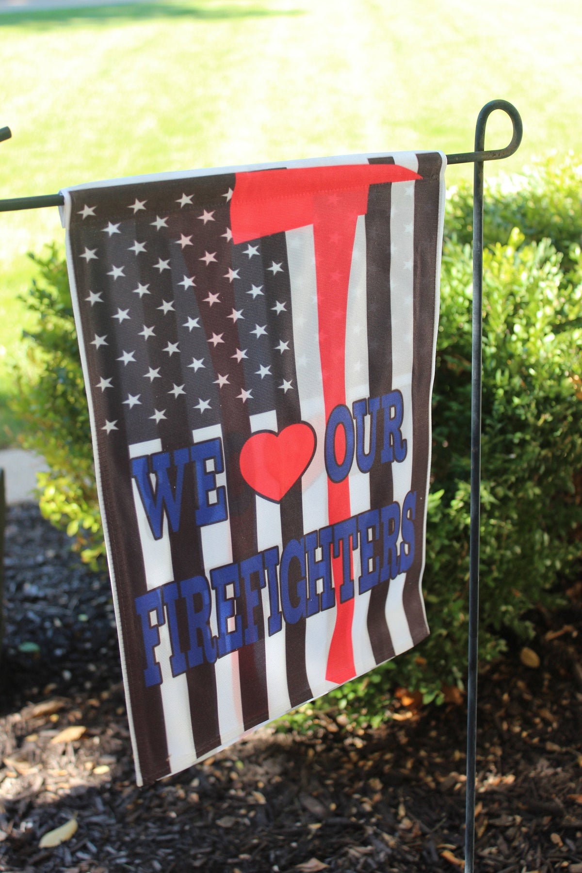 Yard Art | Personalized Garden Flag | Custom Yard Decorations | Firefighters | Red Line | This and That Solutions | Personalized Gifts | Custom Home Décor
