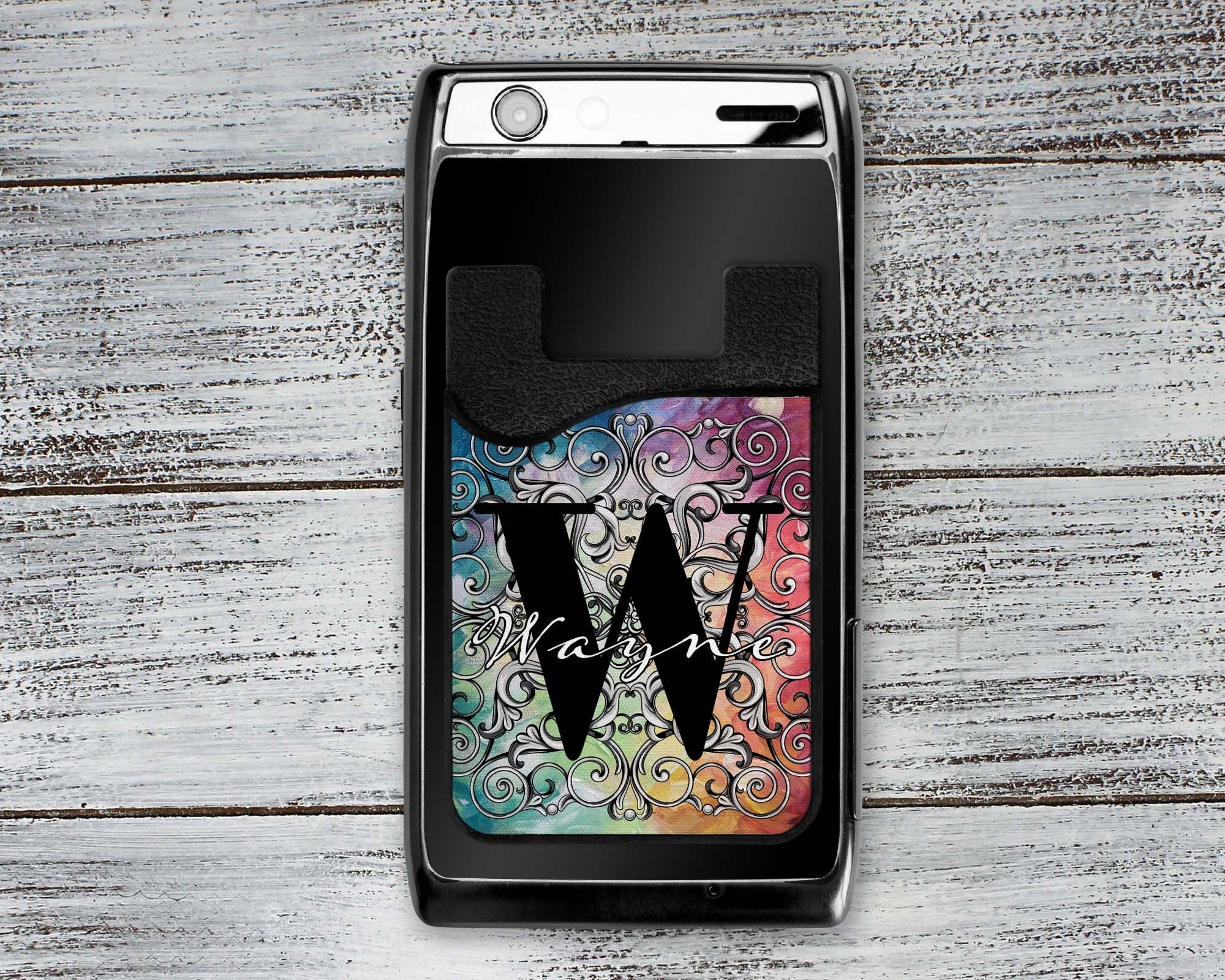 Personalized Cell Phone Caddy | Monogram Phone Wallet | Colorful