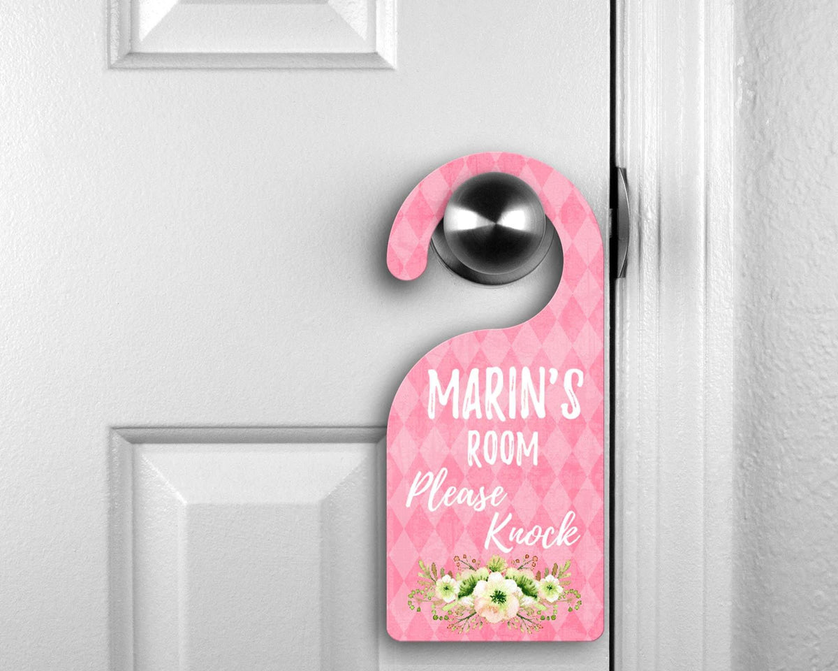 Custom Door Hanger |  Personalized Bedroom Sign | Pink Diamond - This &amp; That Solutions - Custom Door Hanger |  Personalized Bedroom Sign | Pink Diamond - Personalized Gifts &amp; Custom Home Decor