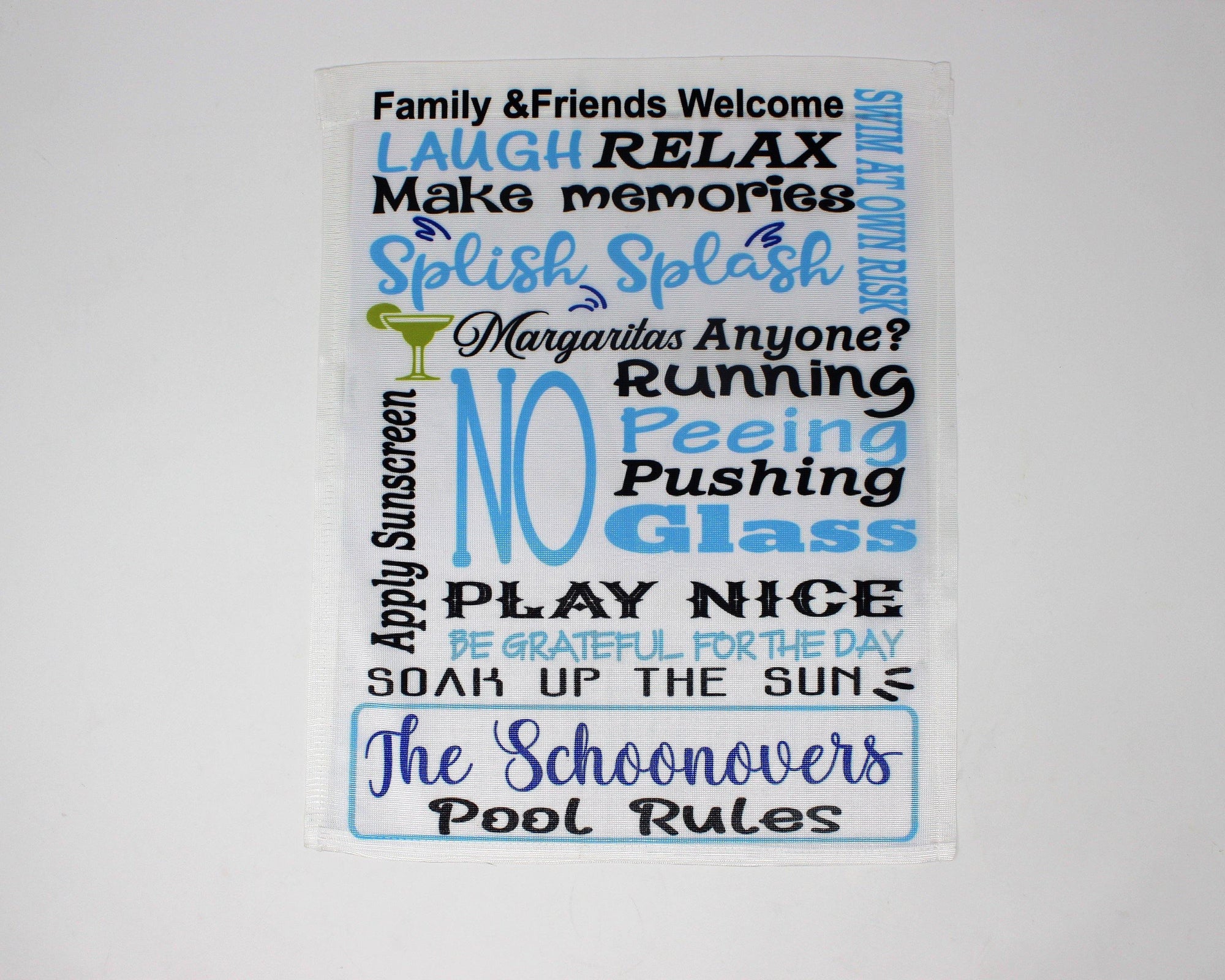 Personalized Garden Flag | Custom Yard Decorations | Pool Rules Blue - This & That Solutions - Personalized Garden Flag | Custom Yard Decorations | Pool Rules Blue - Personalized Gifts & Custom Home Decor