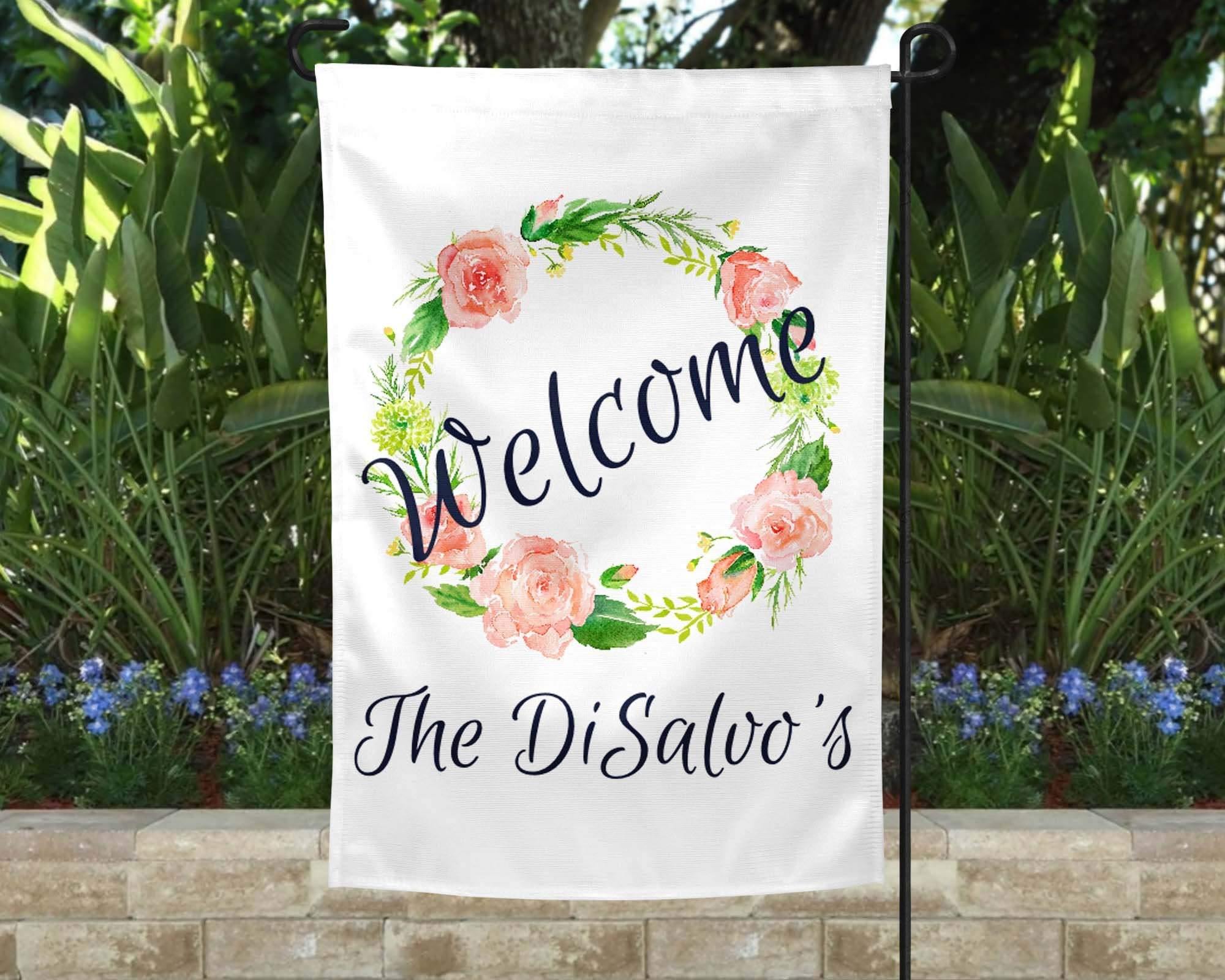 Personalized Garden Flag | Custom Yard Decorations | Welcome Wreath - This & That Solutions - Personalized Garden Flag | Custom Yard Decorations | Welcome Wreath - Personalized Gifts & Custom Home Decor