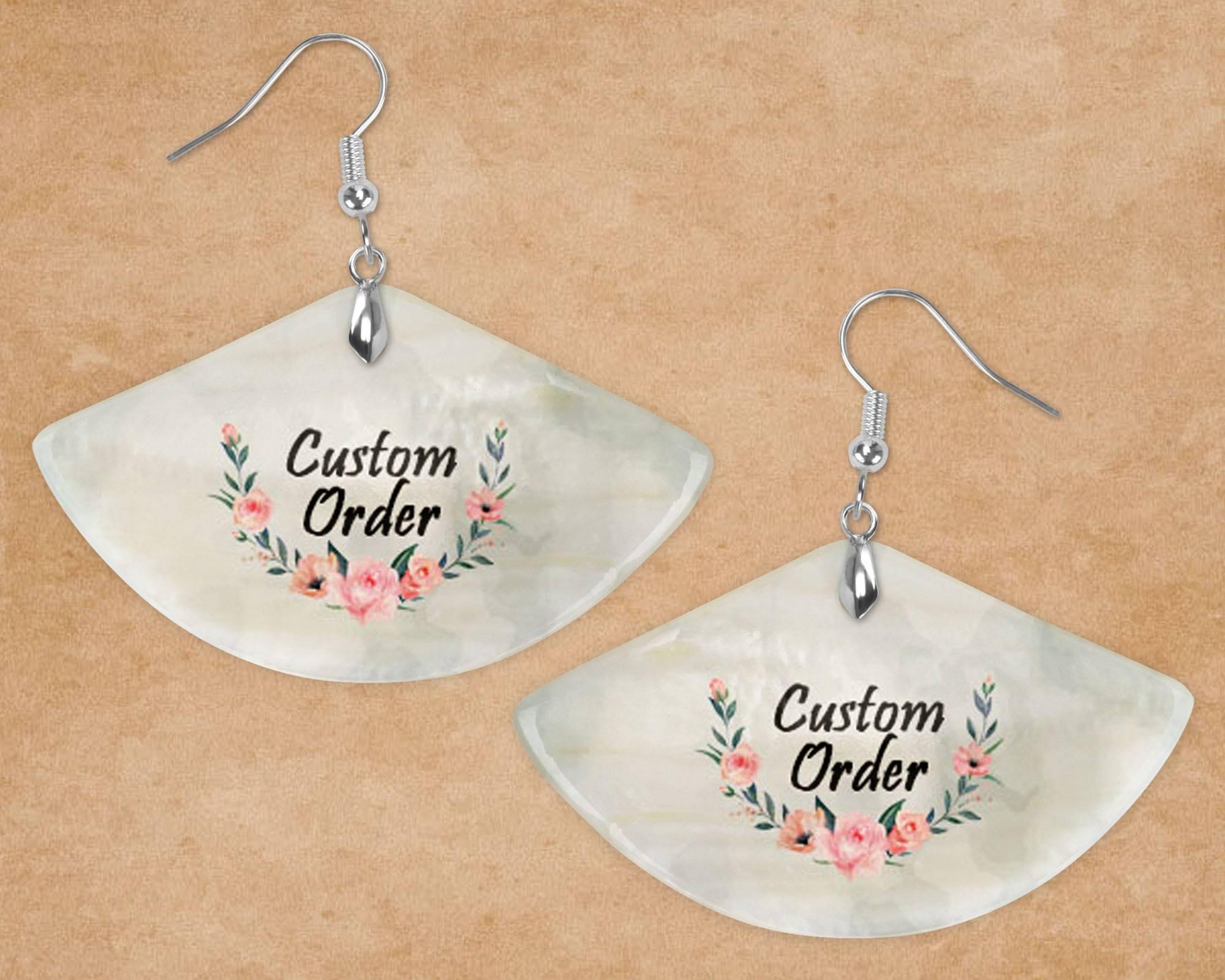 Custom Jewelry | Personalized Jewelry | Shell Pendant Earrings | Custom Order - This & That Solutions - Custom Jewelry | Personalized Jewelry | Shell Pendant Earrings | Custom Order - Personalized Gifts & Custom Home Decor