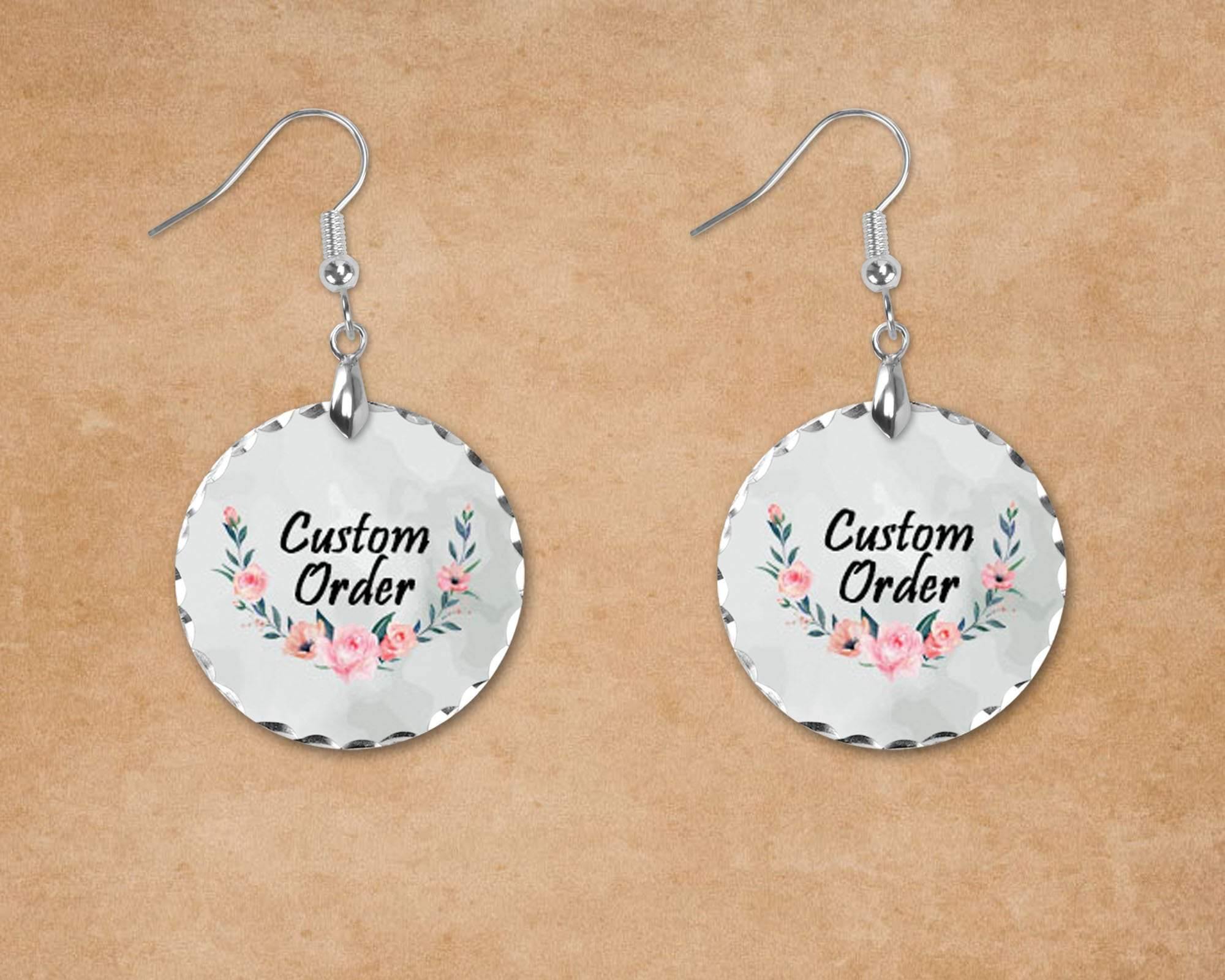 Custom Jewelry | Personalized Jewelry | Scalloped Charm Earrings | Custom Order - This & That Solutions - Custom Jewelry | Personalized Jewelry | Scalloped Charm Earrings | Custom Order - Personalized Gifts & Custom Home Decor