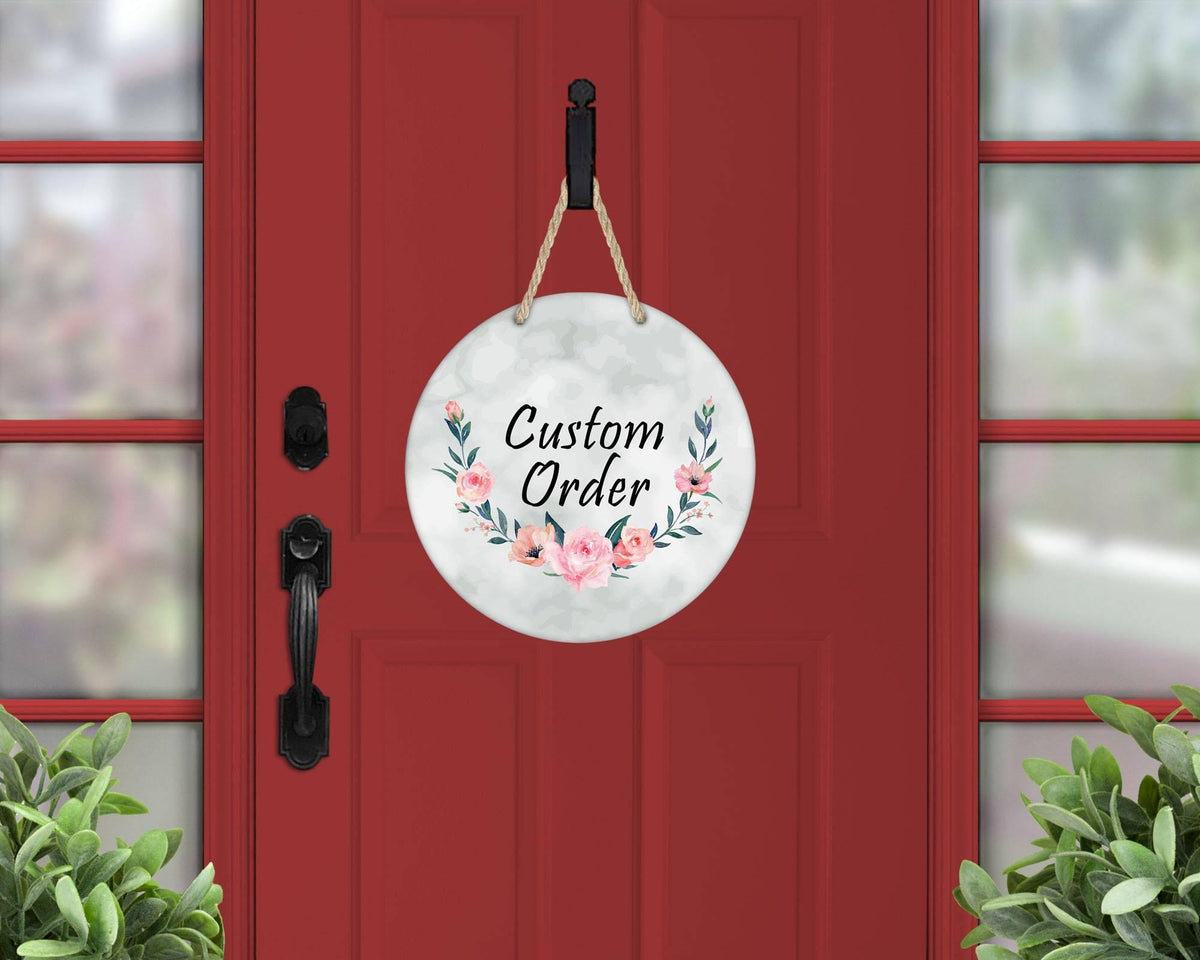 Custom Door Hanger Round | Wall Decor | Gold Rose Wreath - This &amp; That Solutions - Custom Door Hanger Round | Wall Decor | Gold Rose Wreath - Personalized Gifts &amp; Custom Home Decor