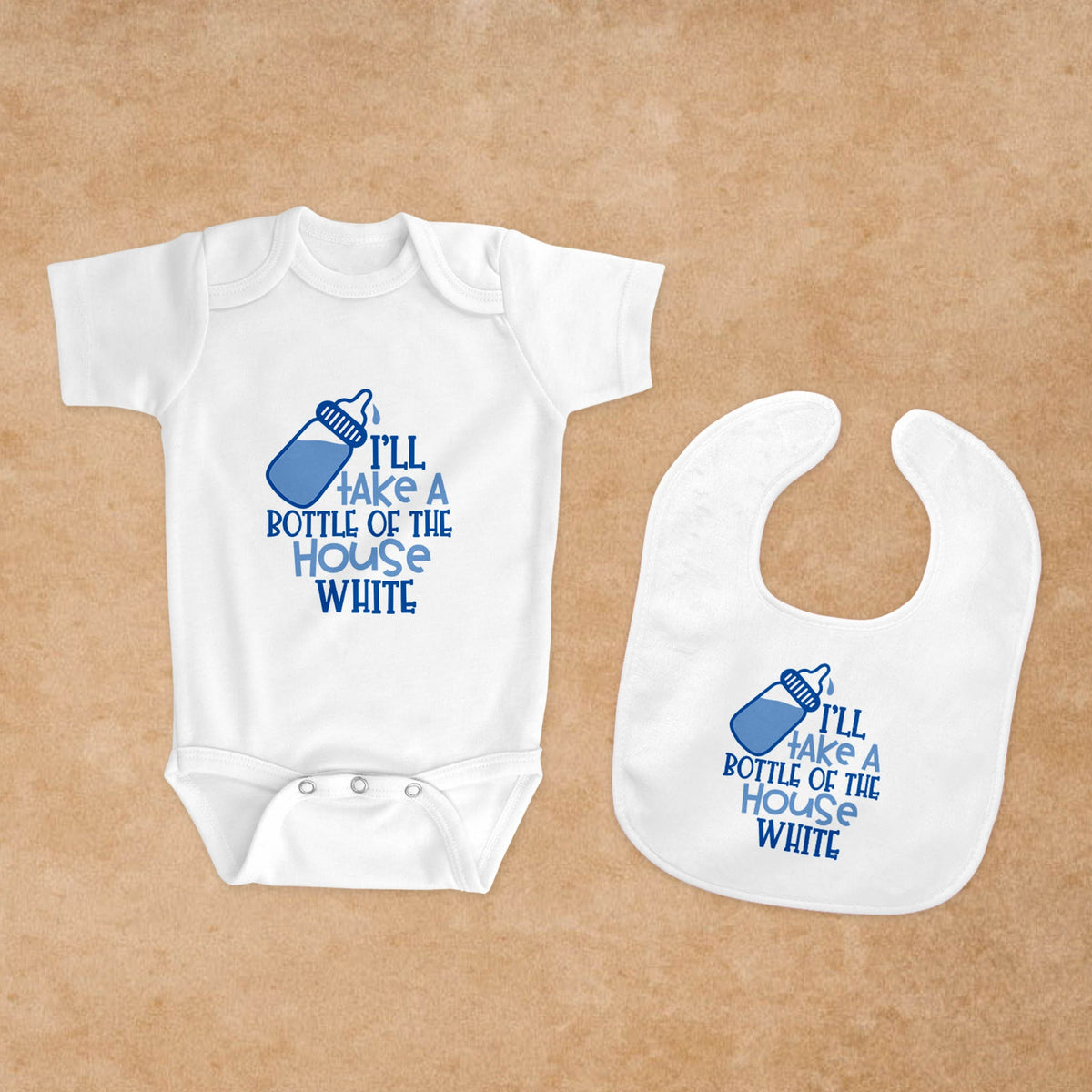 Personalized Baby Bib | Custom Baby Gifts | Baby Shower | House White