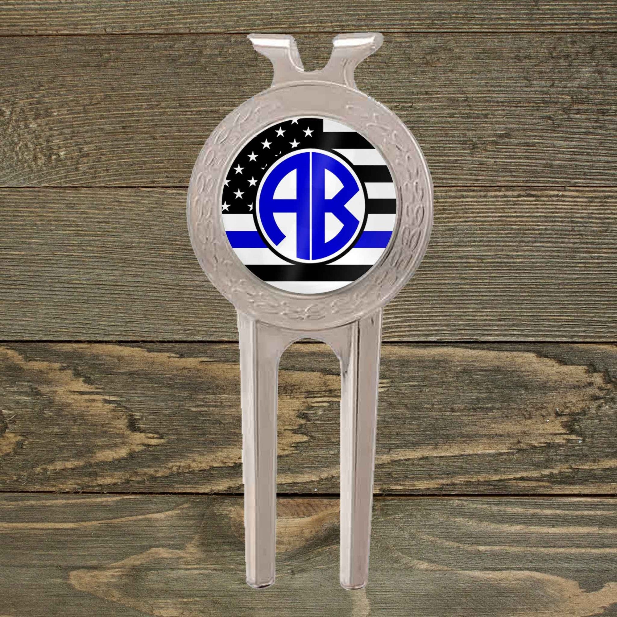 Personalized Divot Repair Tool | Golf Accessories | Golf Gifts | Police Blue Line