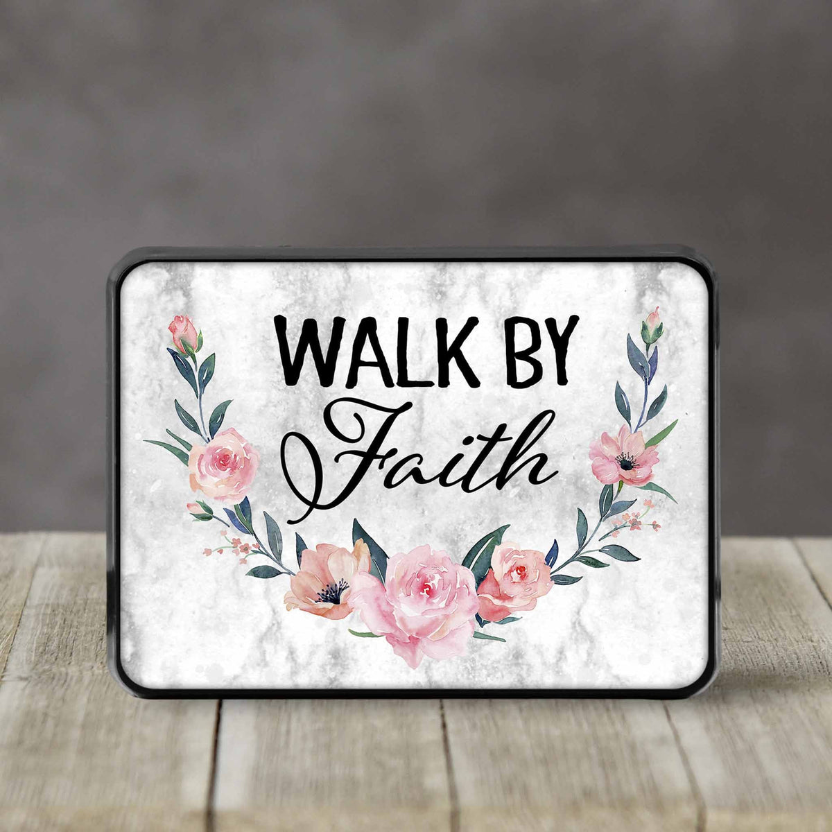 Personalized Trailer Hitch Cover | Custom Car Accessories | Walk by Faith