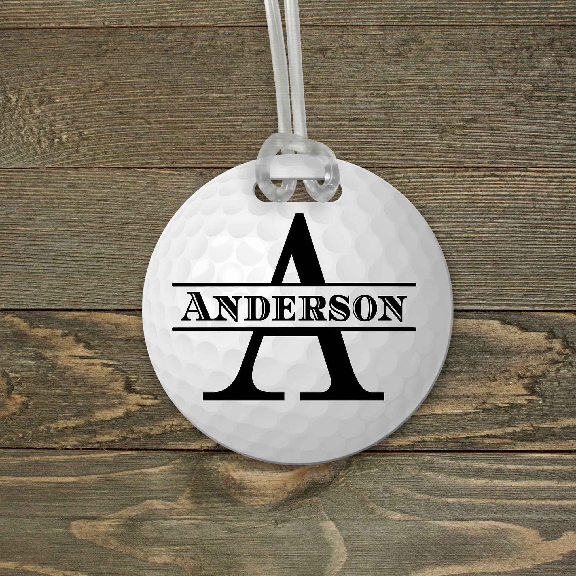 This & That Solutions - Personalized Luggage Tag | Custom Monogram Bag Tag | Golf Ball Monogram - Personalized Gifts & Custom Home Decor