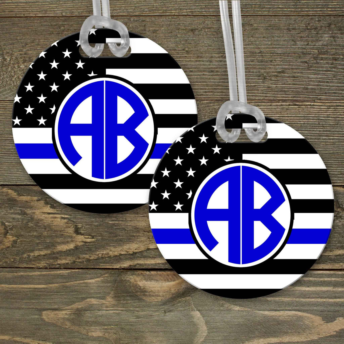 This &amp; That Solutions - Personalized Luggage Tag | Custom Monogram Bag Tag | Police Blue Line - Personalized Gifts &amp; Custom Home Decor