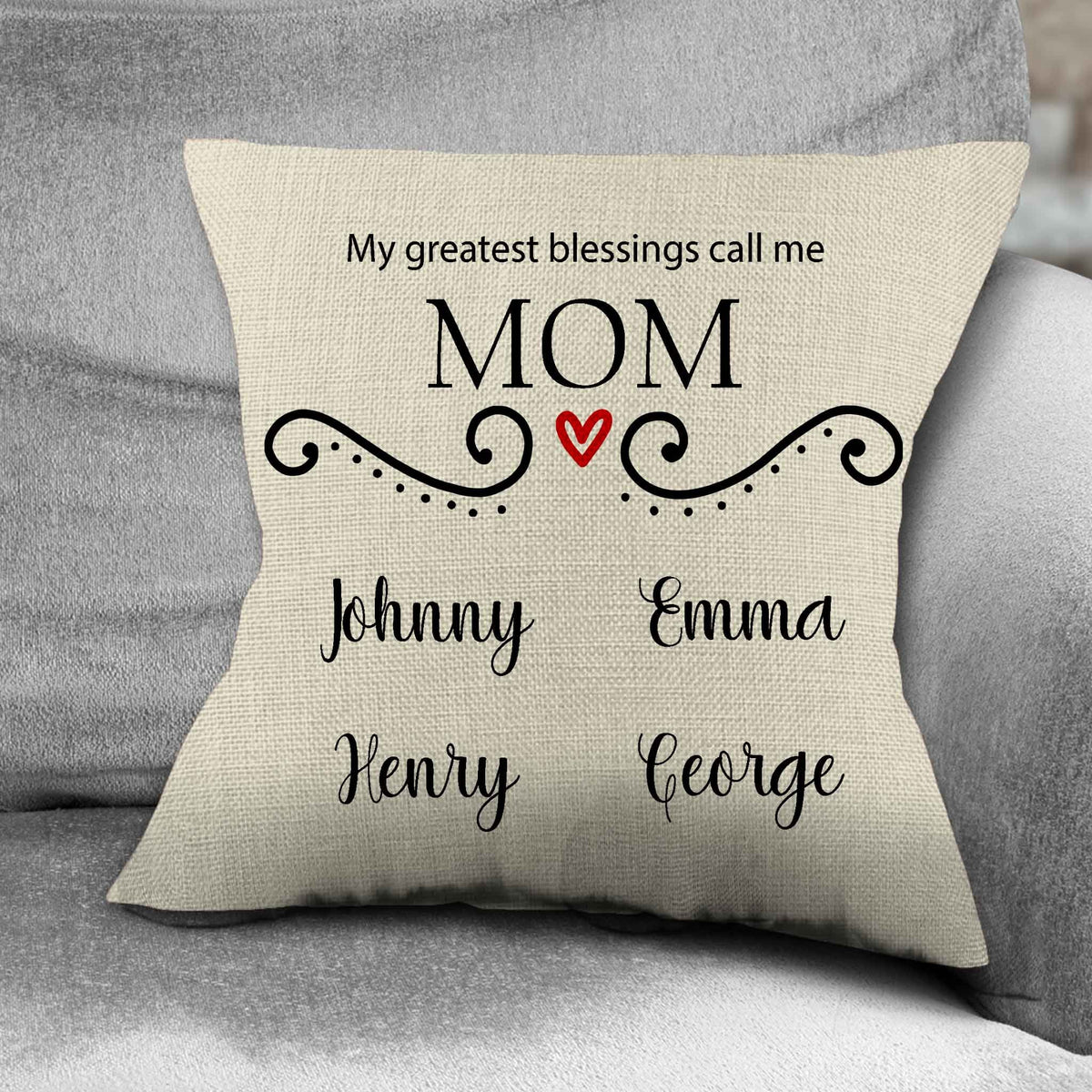 Personalized Throw Pillow | Custom Decorative Pillow | Mom&#39;s Greatest Blessing