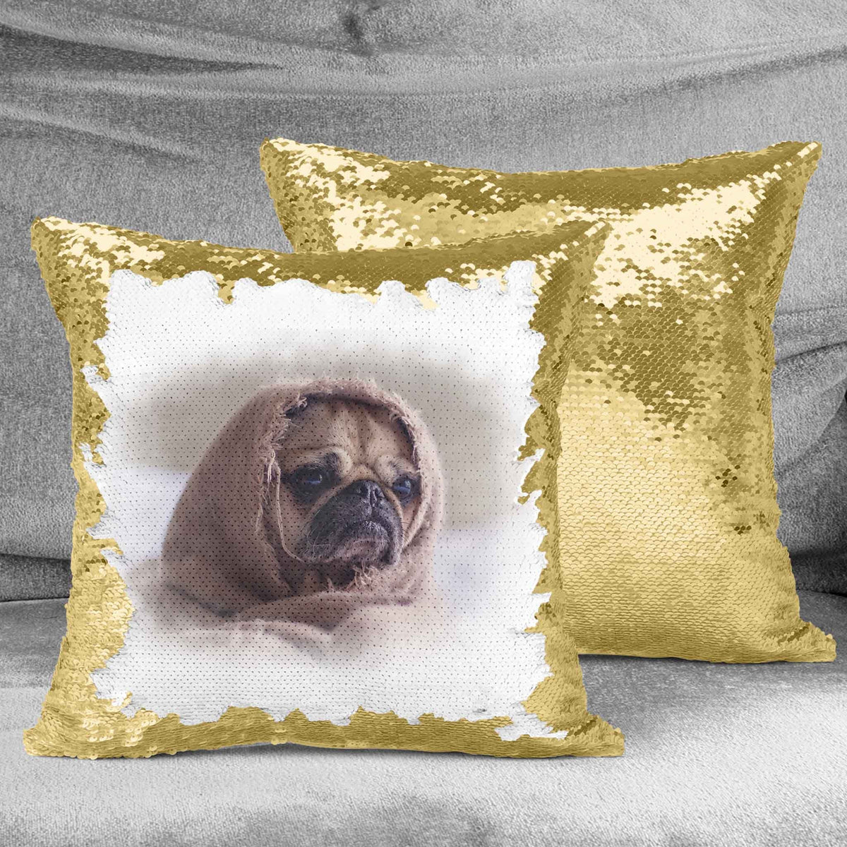 Personalized Sequin Throw Pillow | Custom Sequin Pillow | Custom Photo Pet