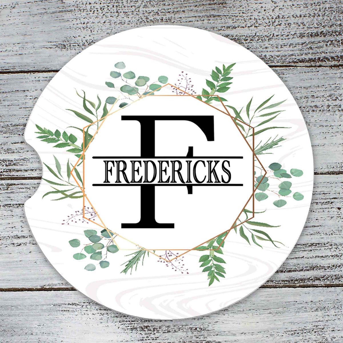 Personalized Car Coasters | Custom Car Accessories | Spring Wreath | Set of 2
