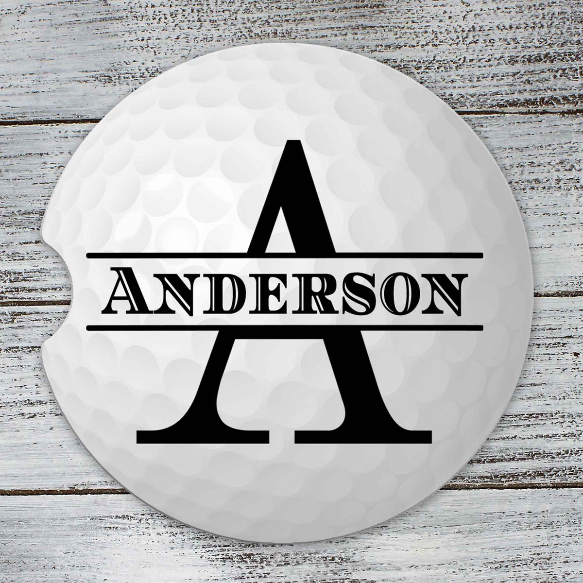 Personalized Car Coasters | Custom Car Accessories | Golf Ball Monogram | Set of 2