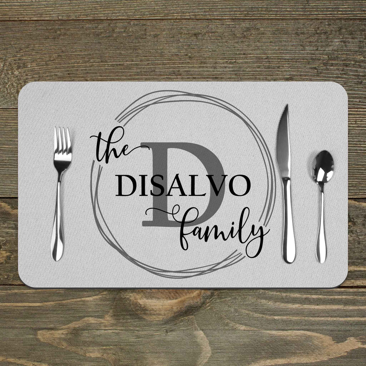 Custom Placemats | Personalized Dining and Serving | Family Vine Monogram
