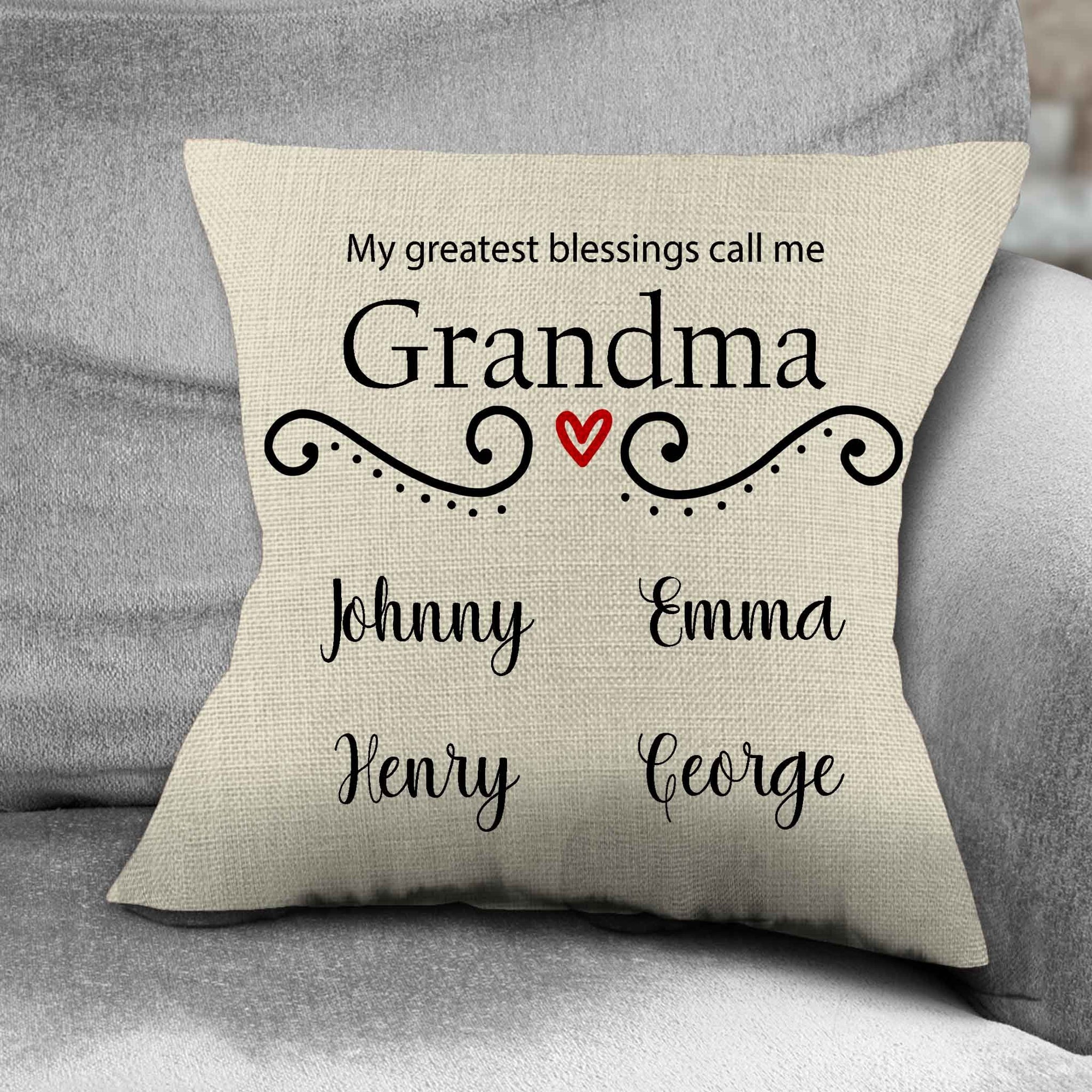 Personalized Throw Pillow | Custom Decorative Pillow | Grandma's Greatest Blessing