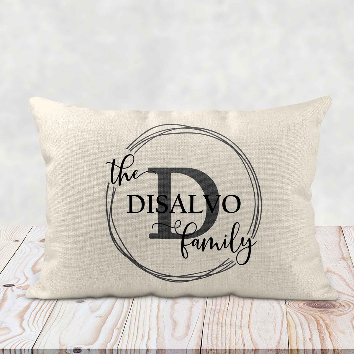 Personalized Lumbar Pillow | Custom Decorative Pillow | Family Vine Monogram