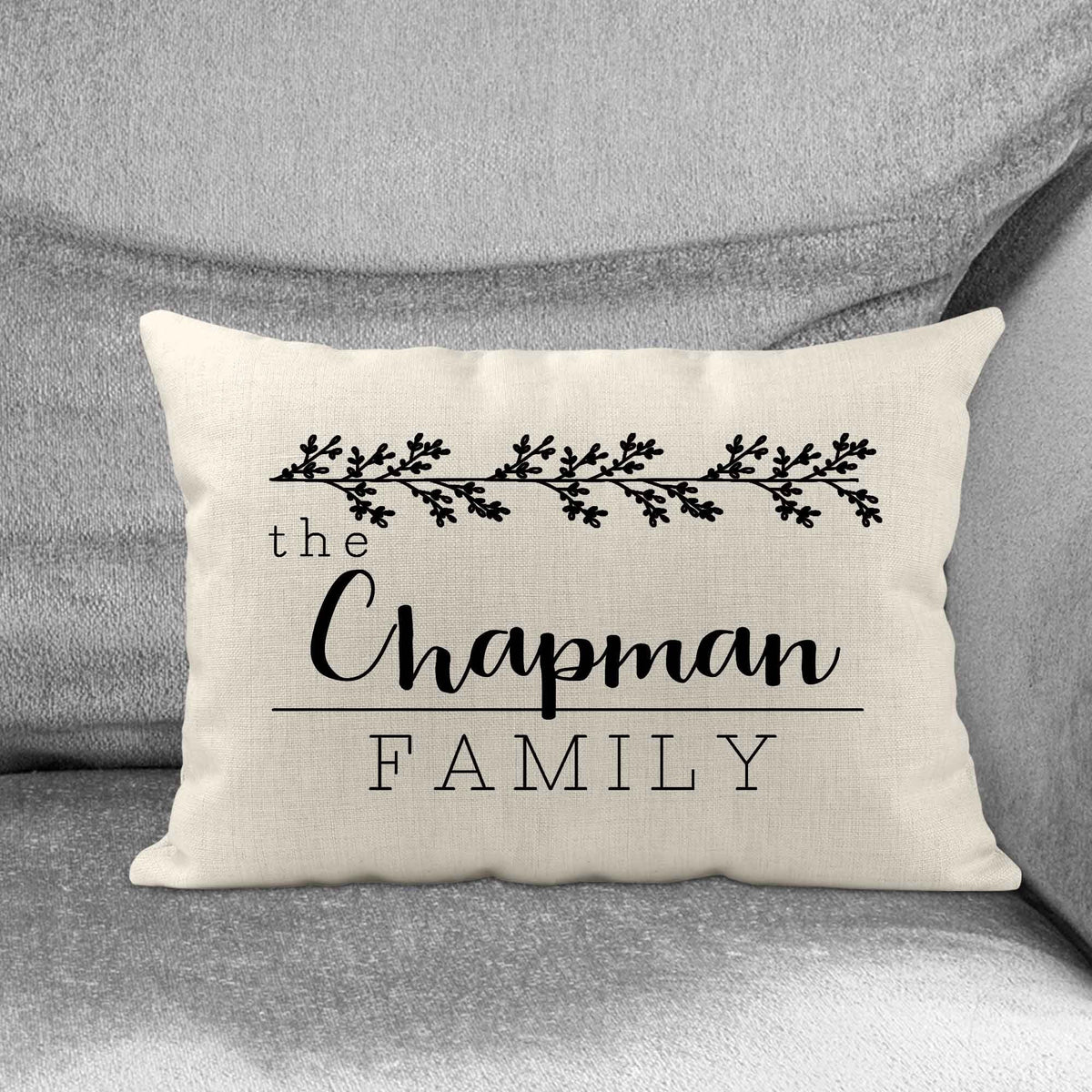 Personalized Lumbar Pillow | Custom Decorative Pillow | Family Twig