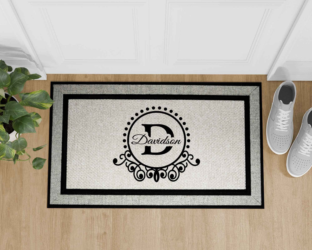 Personalized Doormat | Custom Door Mats | Ornate Letter frame