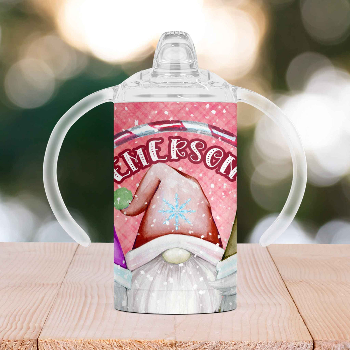 Custom Sippy Cup | Personalized Toddler Cup | Baby Gifts | Christmas Gnomes