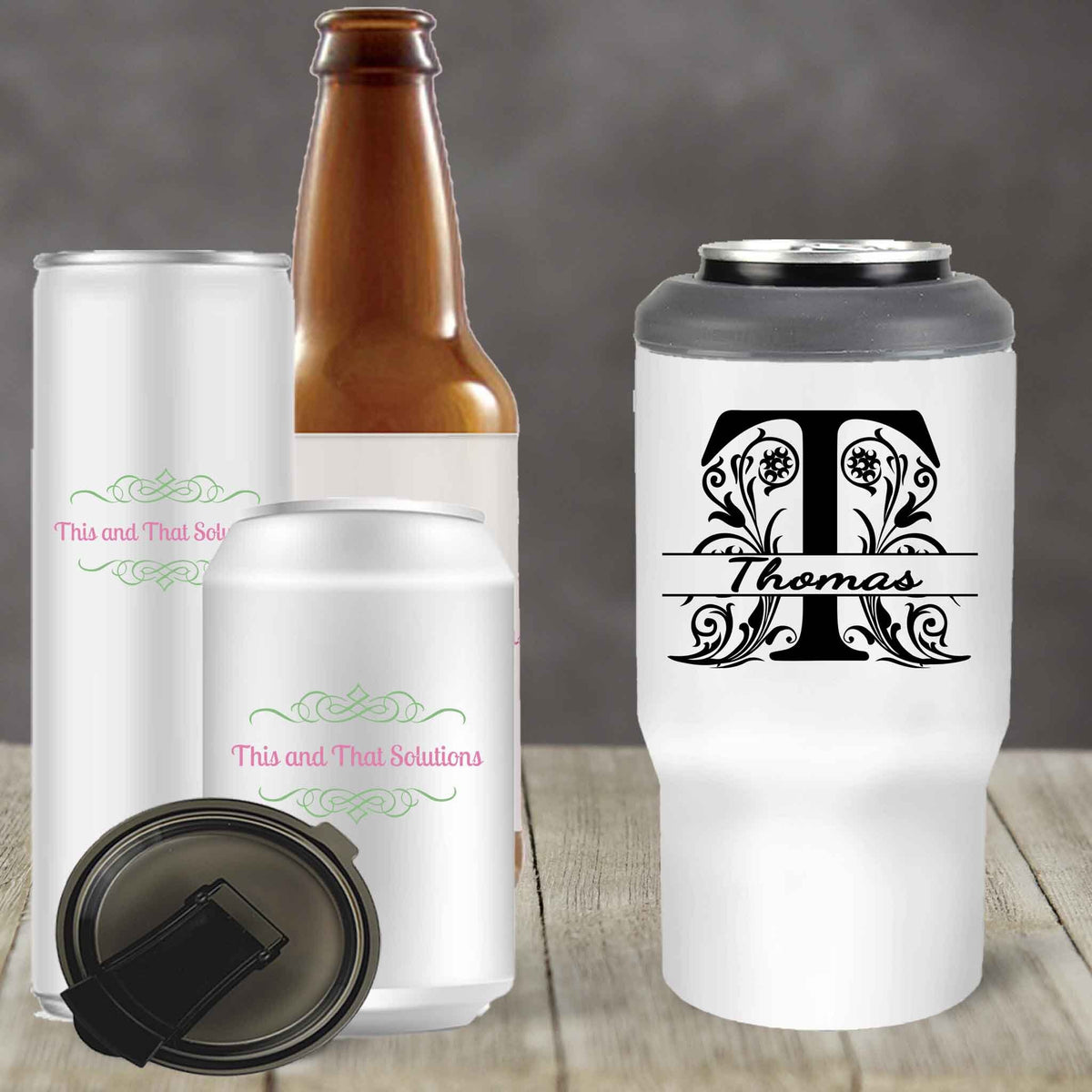 Custom Skinny Beverage Insulator | Personalized Tumbler | Regal Monogram