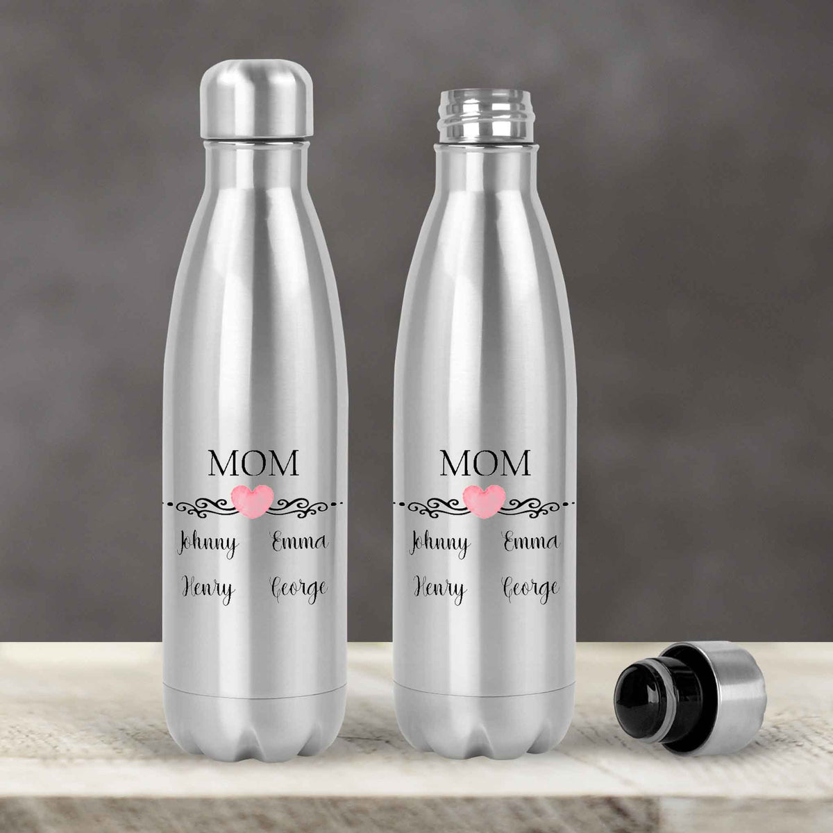 Personalized Water Bottles | Custom Stainless Steel Water Bottles | 30 oz | Mom