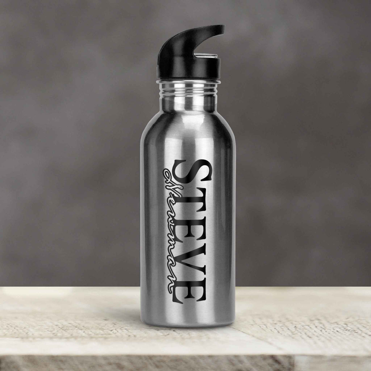 Personalized Water Bottles | Custom Stainless Steel Water Bottles | 17 oz Soda | Rustic Name