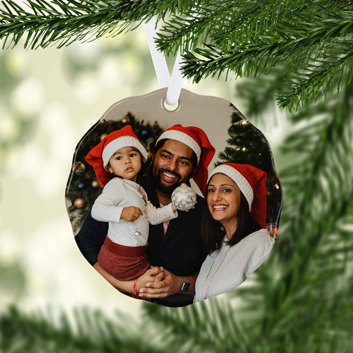 Photo Holiday Ornaments | Personalized Christmas Ornaments | Custom Photo Scallop