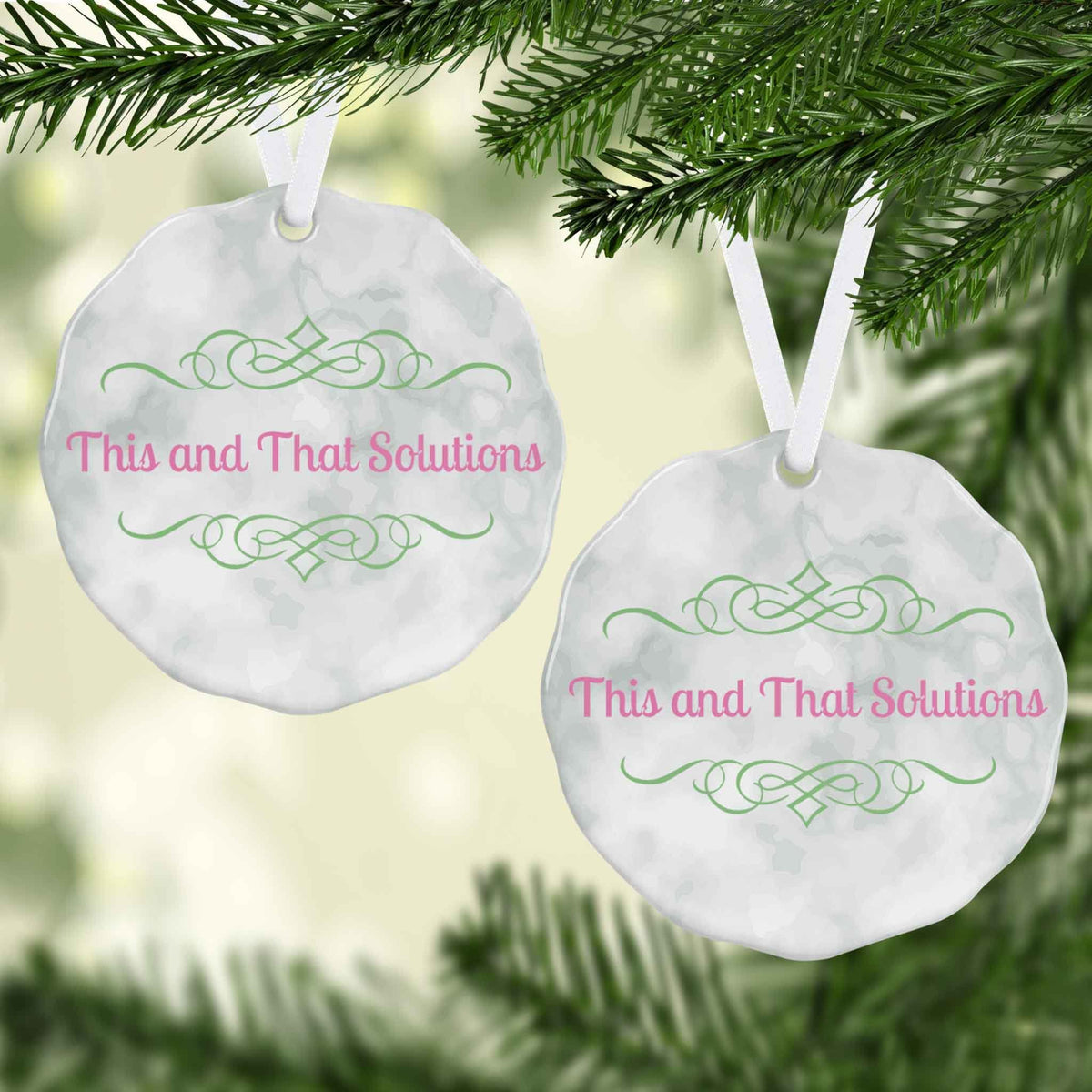 Photo Holiday Ornaments | Personalized Christmas Ornaments | Company Logo