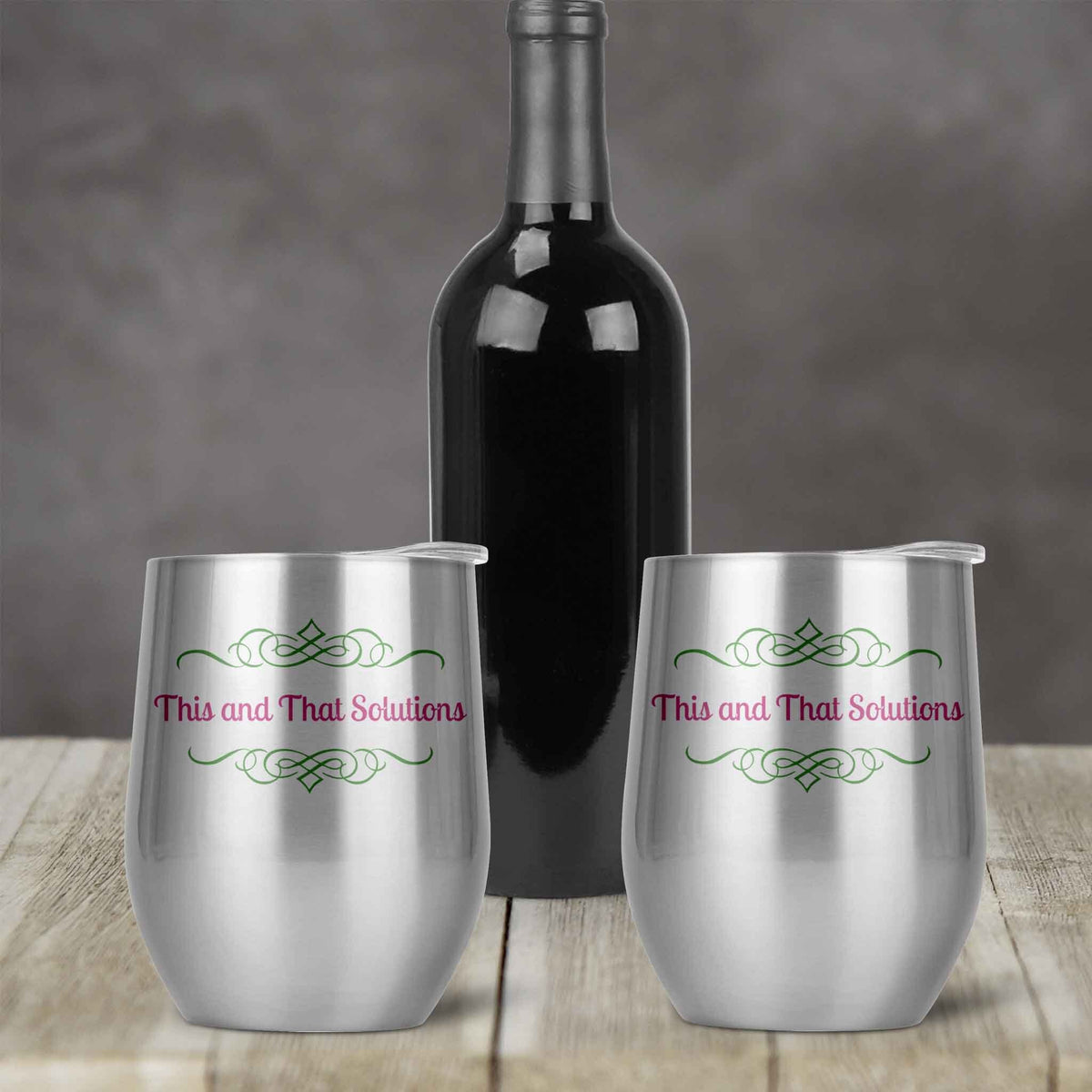 Personalized Stemless Wine Tumbler | Custom Wine Gifts | Wine Glass | Company Logo