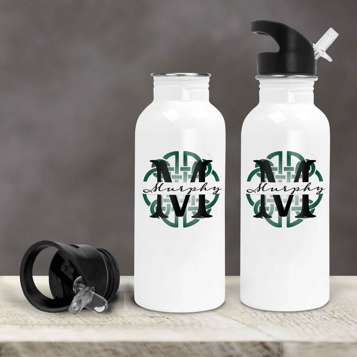Personalized Water Bottles | Custom Stainless Steel Water Bottles | 17 oz Soda | Celtic Knot