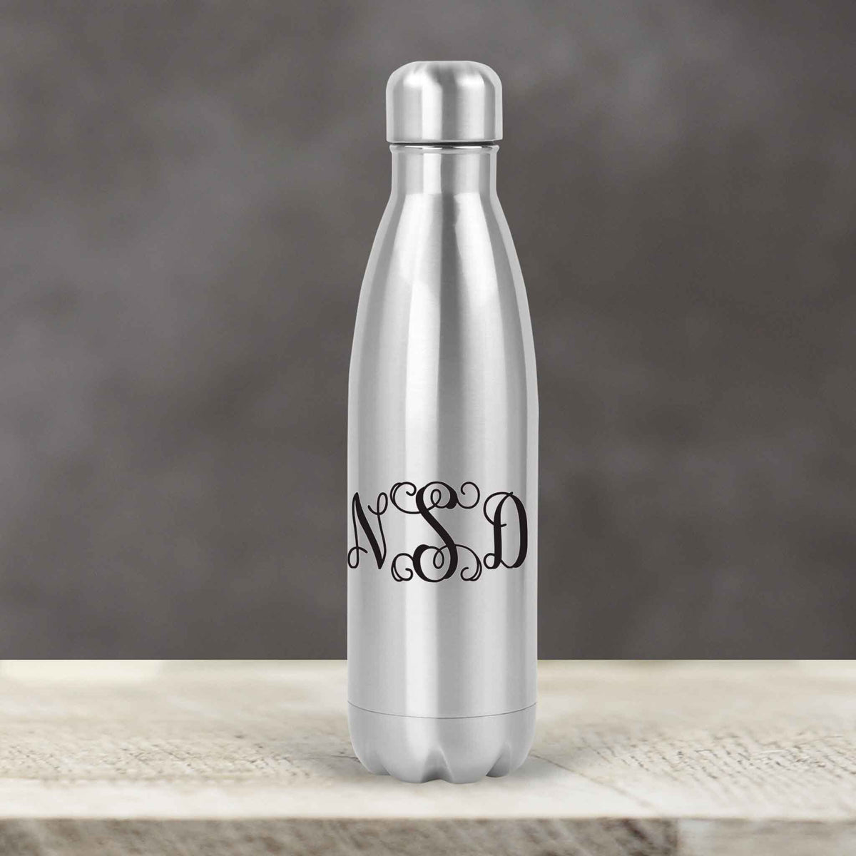 Personalized Water Bottles | Custom Stainless Steel Water Bottles | 17 oz Soda | Vine Monogram