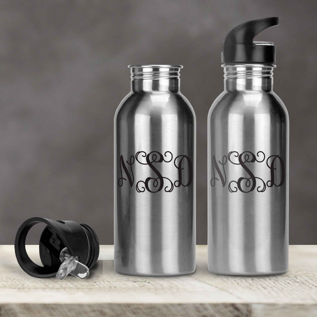 Personalized Water Bottles | Custom Stainless Steel Water Bottles | 30 oz | Vine Monogram