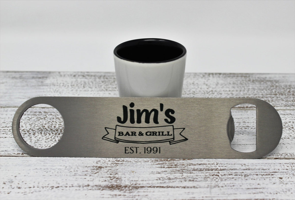 Bottle Openers | Personalized Bottle Opener | Custom Bottle Opener | Wedding Favor | Jim&#39;s Bar | This and That Solutions | Personalized Gifts | Custom Home Décor