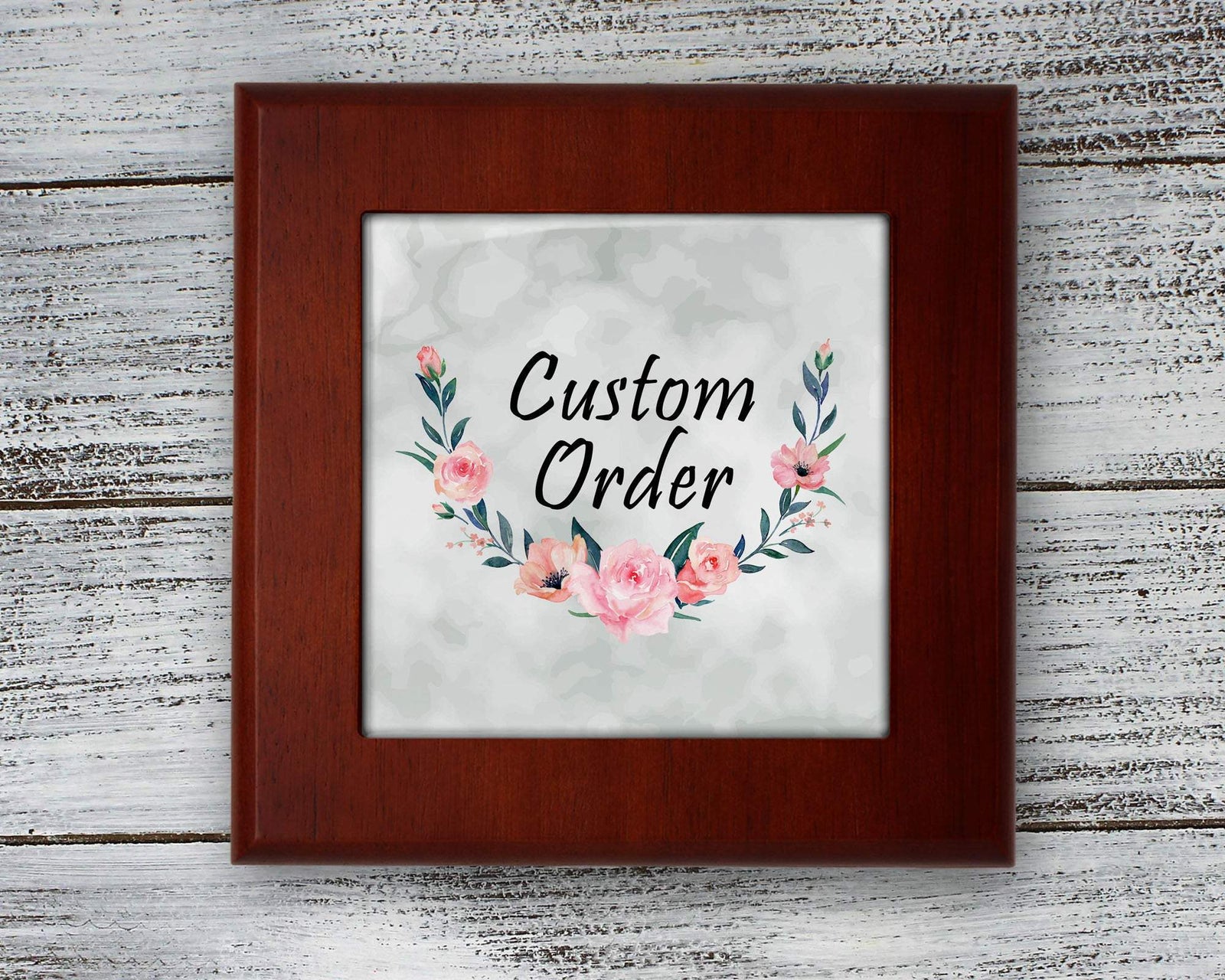 Boxes & Bins | Personalized Mahogany Finished Box w/Hinge Lid | Custom Order | This and That Solutions | Personalized Gifts | Custom Home Décor