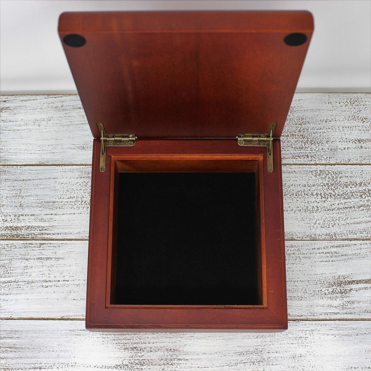 Boxes &amp; Bins | Personalized Mahogany Finished Box w/Hinge Lid | Custom Order | This and That Solutions | Personalized Gifts | Custom Home Décor