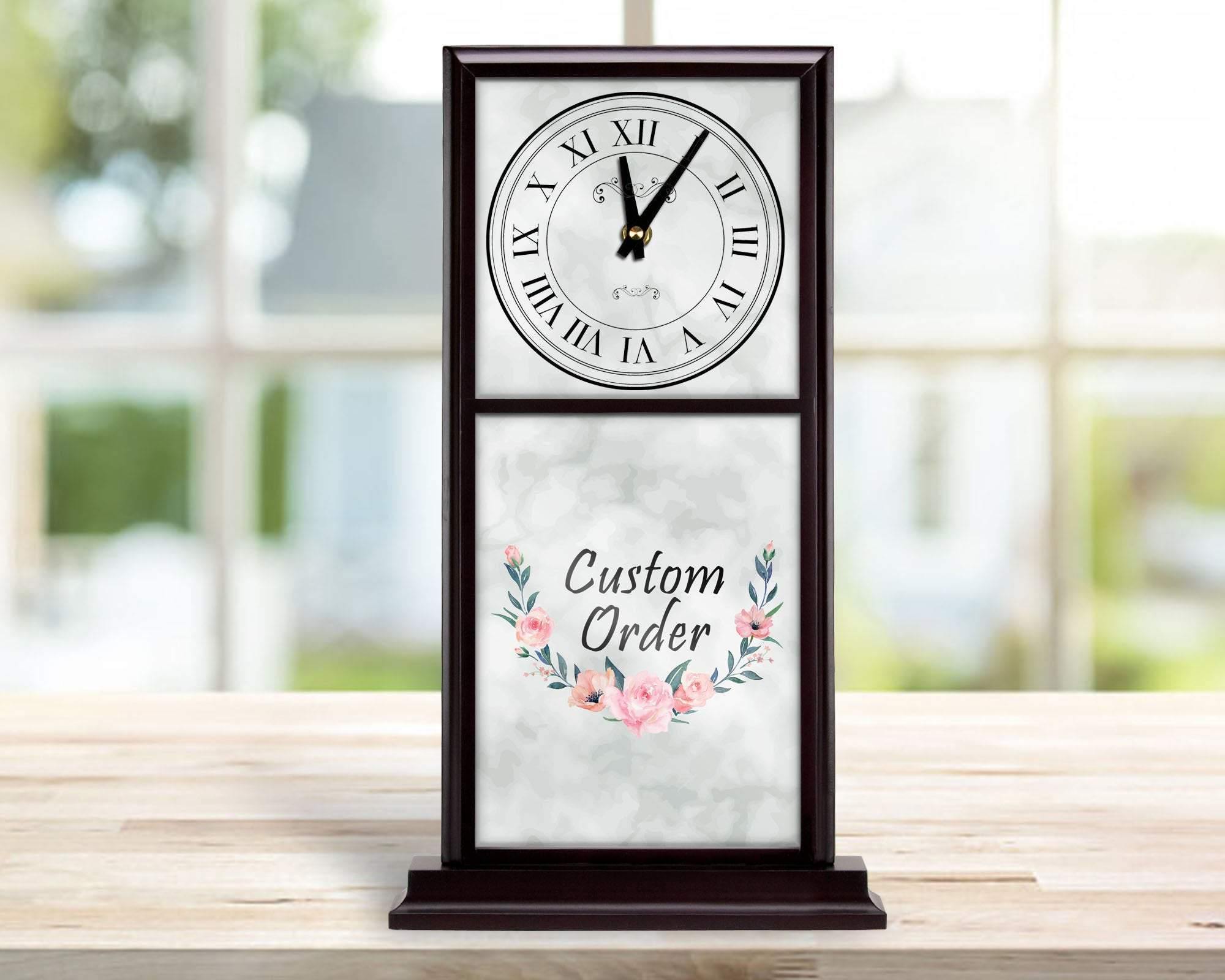 Personalized Mantle Clock | Custom Wall Decor | Custom Order - This & That Solutions - Personalized Mantle Clock | Custom Wall Decor | Custom Order - Personalized Gifts & Custom Home Decor