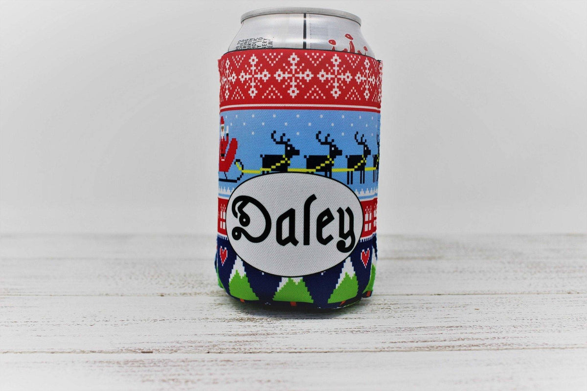 Personalized Drink Beverage Insulator | Monogrammed Cozie | Ugly Sweater Santa - This &amp; That Solutions - Personalized Drink Beverage Insulator | Monogrammed Cozie | Ugly Sweater Santa - Personalized Gifts &amp; Custom Home Decor