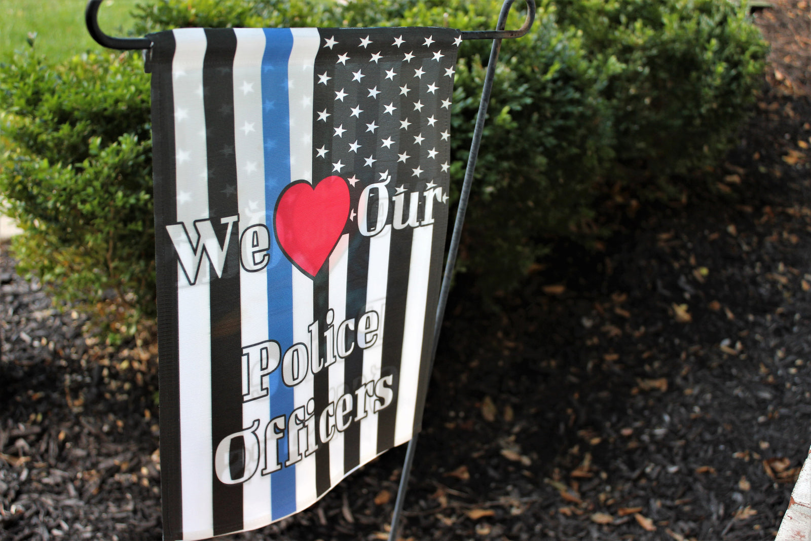 Yard Art | Personalized Garden Flag | Custom Yard Decorations | Police | Blue Line | This and That Solutions | Personalized Gifts | Custom Home Décor