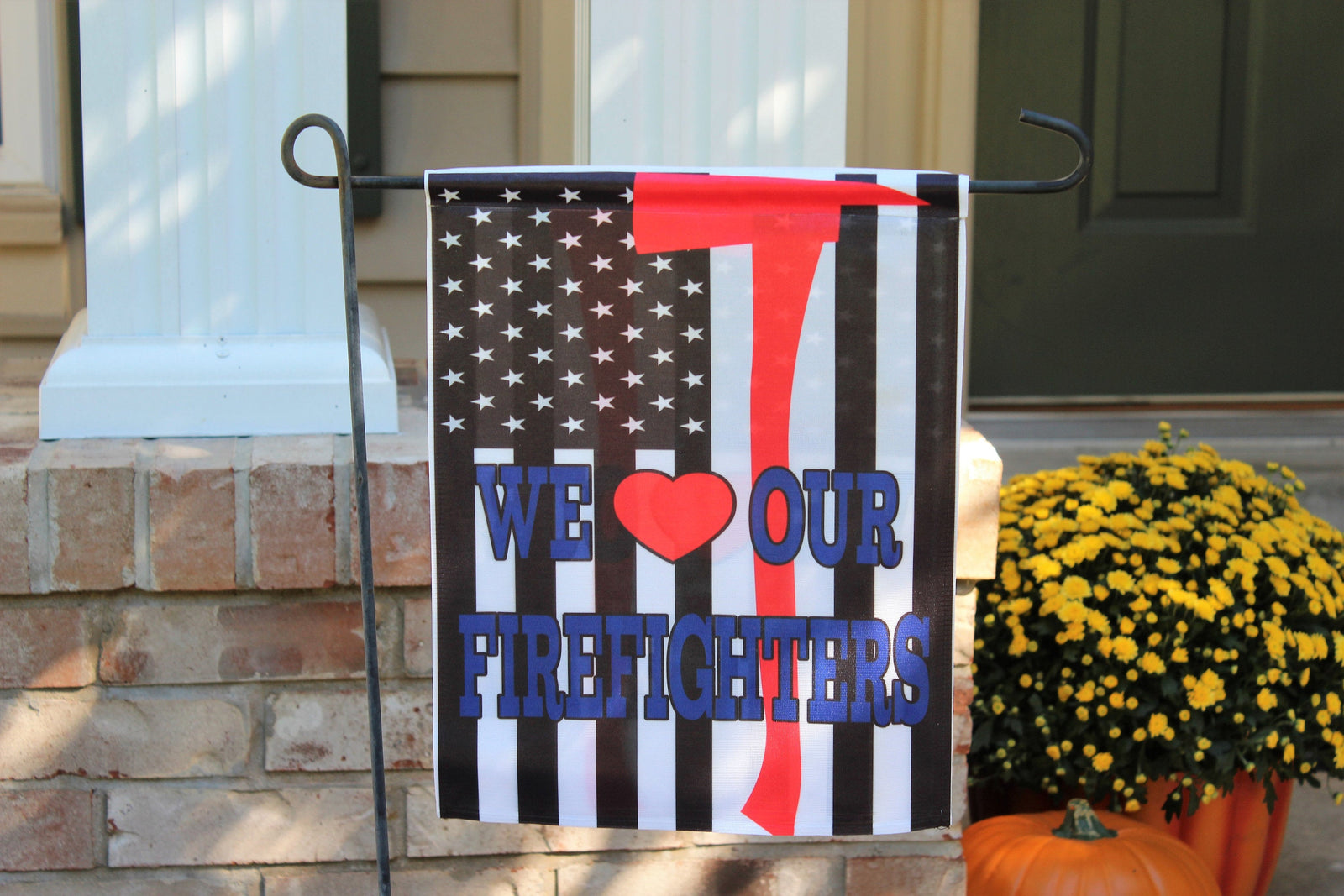 Yard Art | Personalized Garden Flag | Custom Yard Decorations | Firefighters | Red Line | This and That Solutions | Personalized Gifts | Custom Home Décor