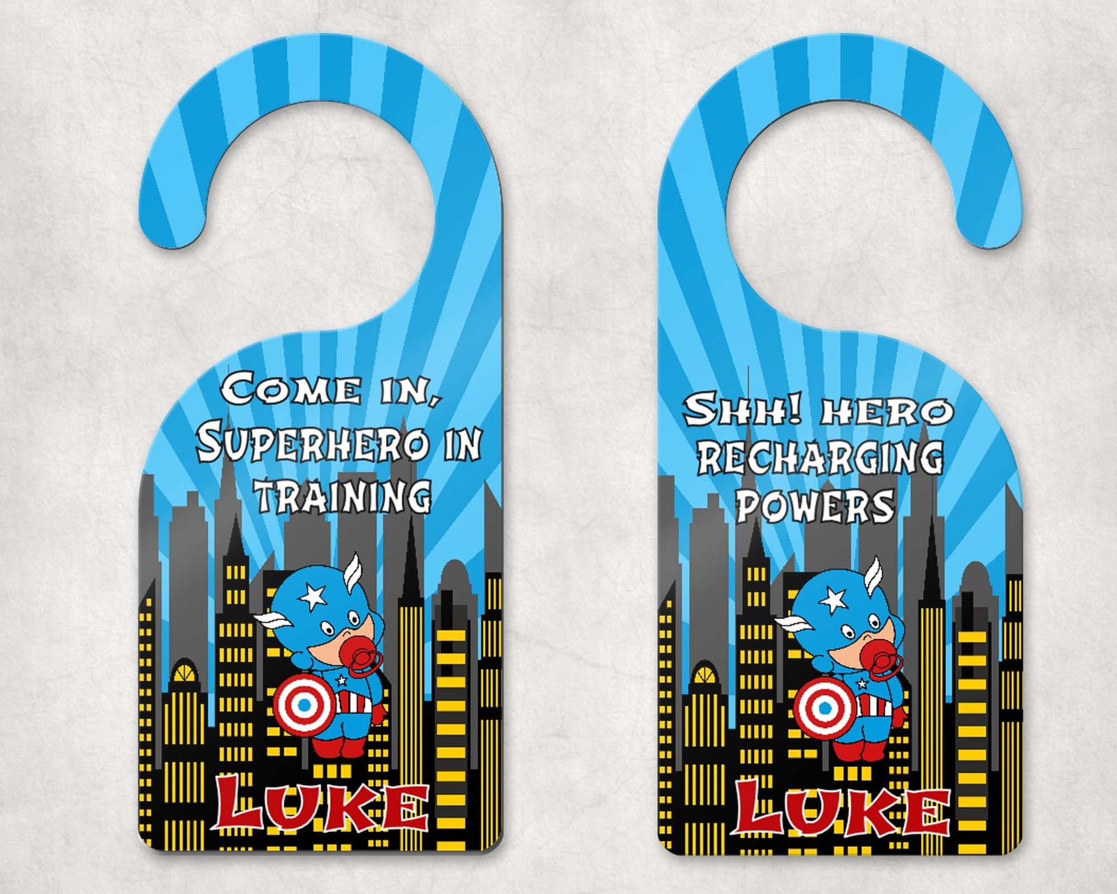 Custom Door Hanger |  Personalized Bedroom Sign | BabyCap