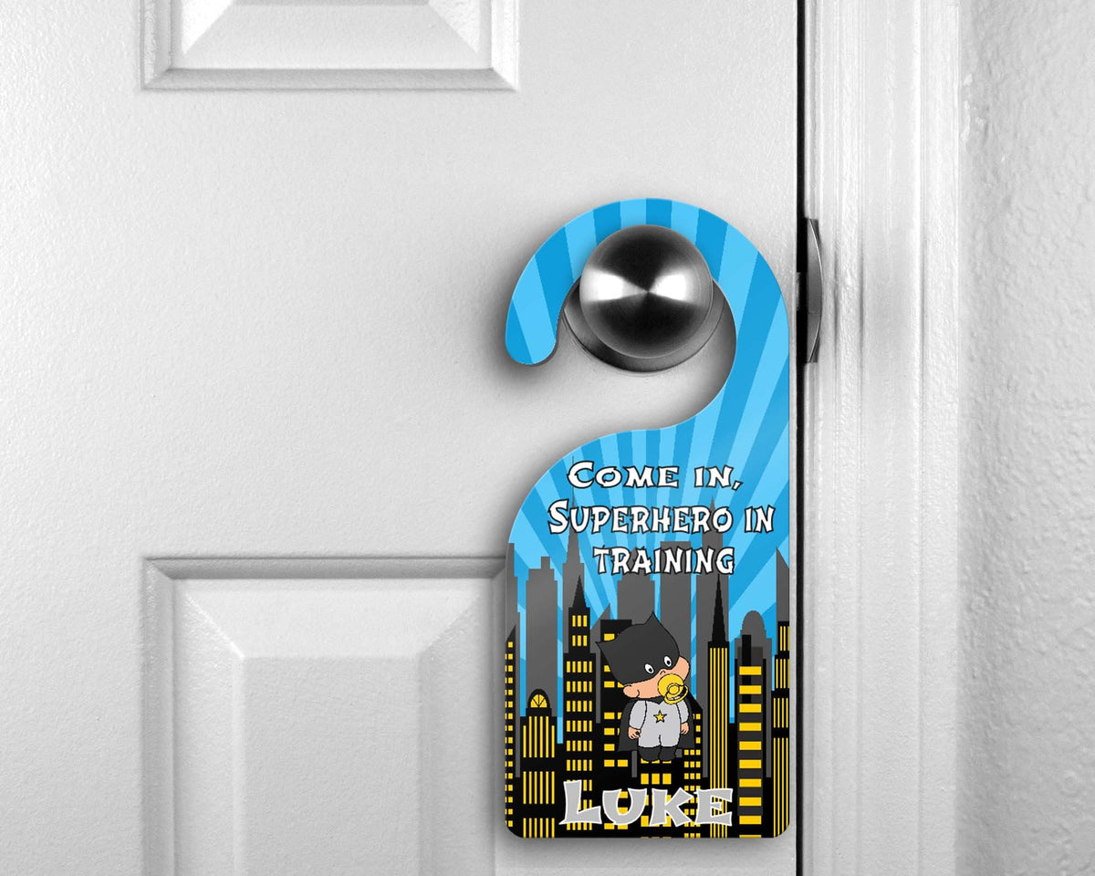 Custom Door Hanger |  Personalized Bedroom Sign | Bat Baby