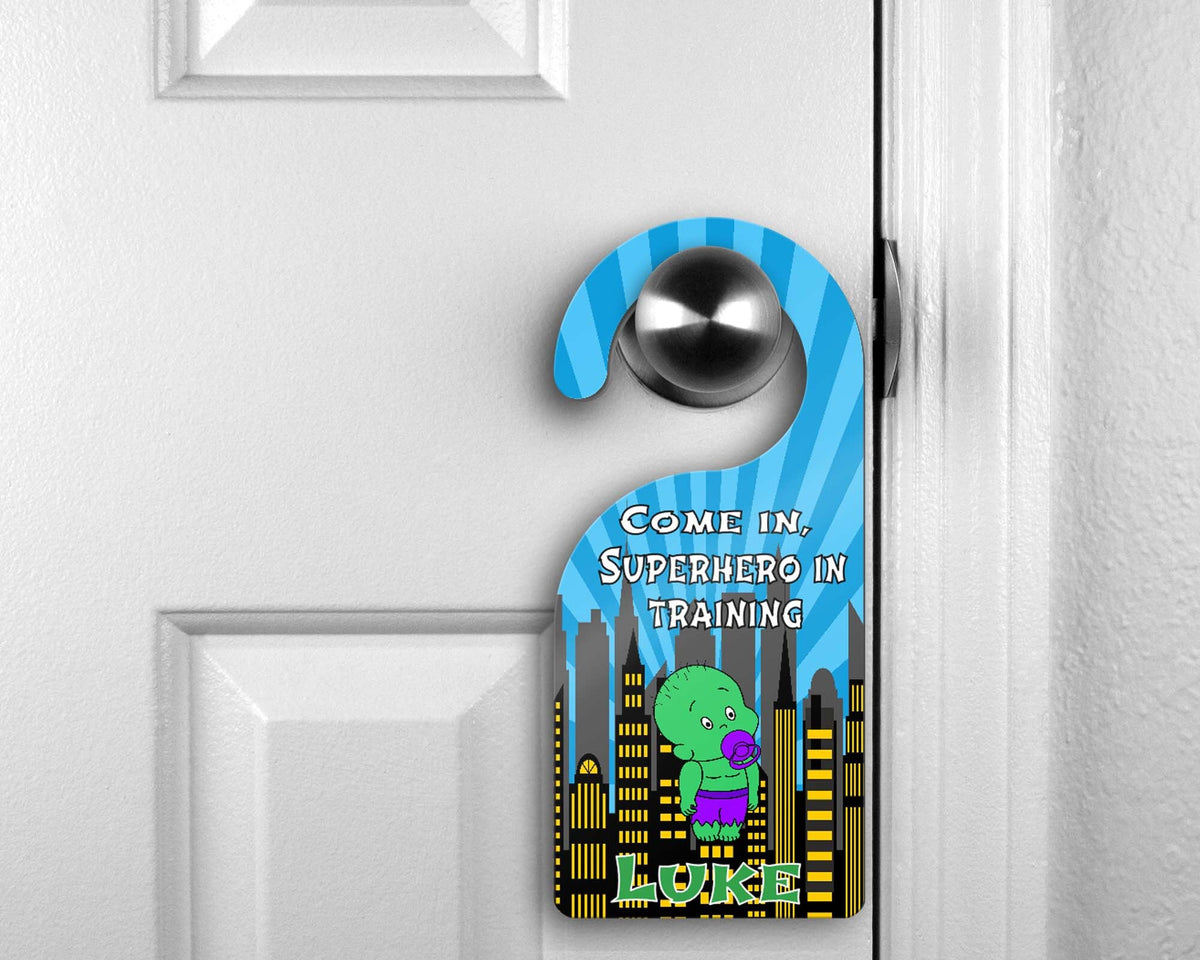 Custom Door Hanger |  Personalized Bedroom Sign | BabyHulk