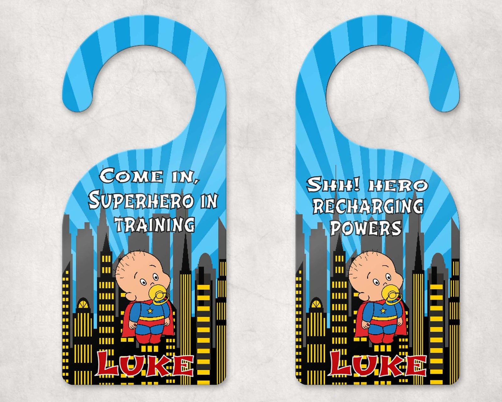 Custom Door Hanger |  Personalized Bedroom Sign | SuperBaby
