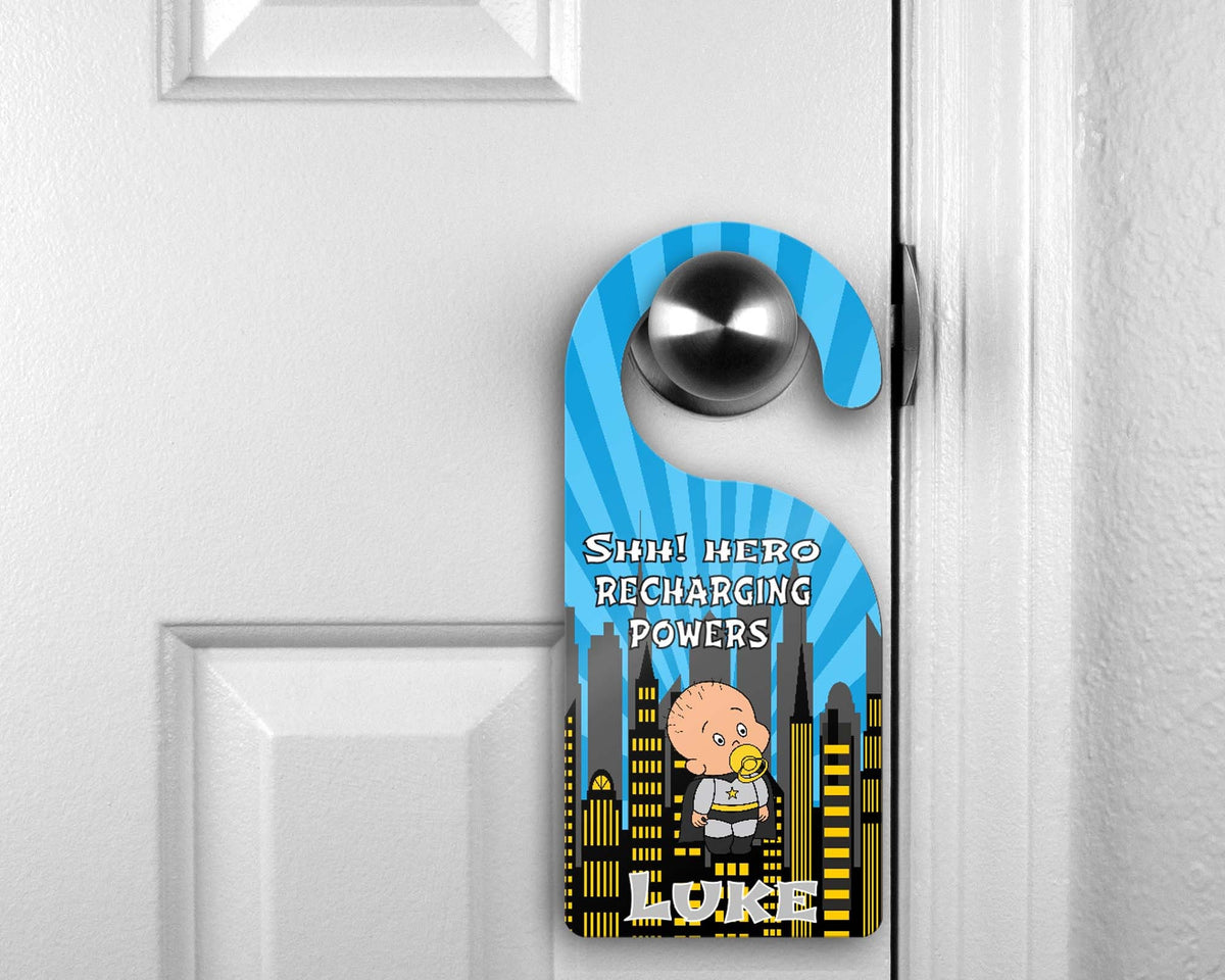 Custom Door Hanger |  Personalized Bedroom Sign | Bat Baby No Mask
