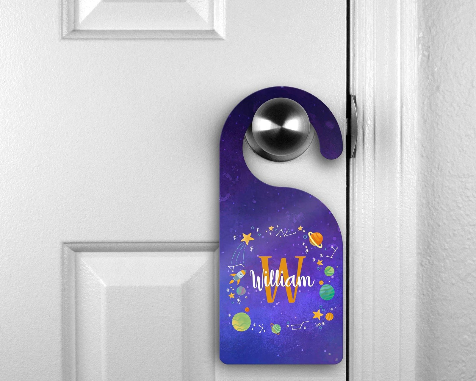 Custom Door Hanger |  Personalized Bedroom Sign | Outer Space - This & That Solutions - Custom Door Hanger |  Personalized Bedroom Sign | Outer Space - Personalized Gifts & Custom Home Decor