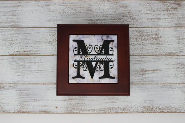 Custom Keepsake Box | Marble Monogram - This & That Solutions