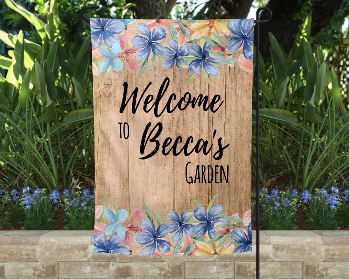 Personalized Garden Flag | Custom Yard Decorations | Blue Bouqet - This &amp; That Solutions - Personalized Garden Flag | Custom Yard Decorations | Blue Bouqet - Personalized Gifts &amp; Custom Home Decor