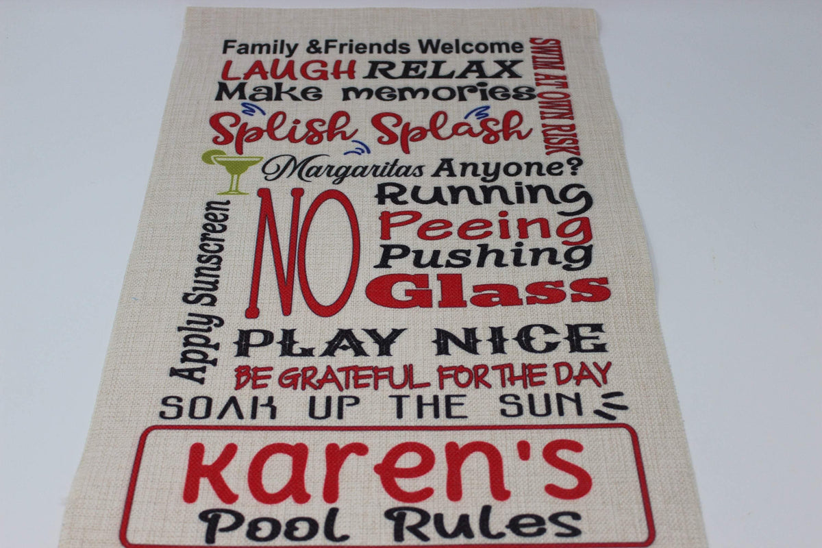 Personalized Garden Flag | Custom Yard Decorations | Pool Rules - This &amp; That Solutions - Personalized Garden Flag | Custom Yard Decorations | Pool Rules - Personalized Gifts &amp; Custom Home Decor