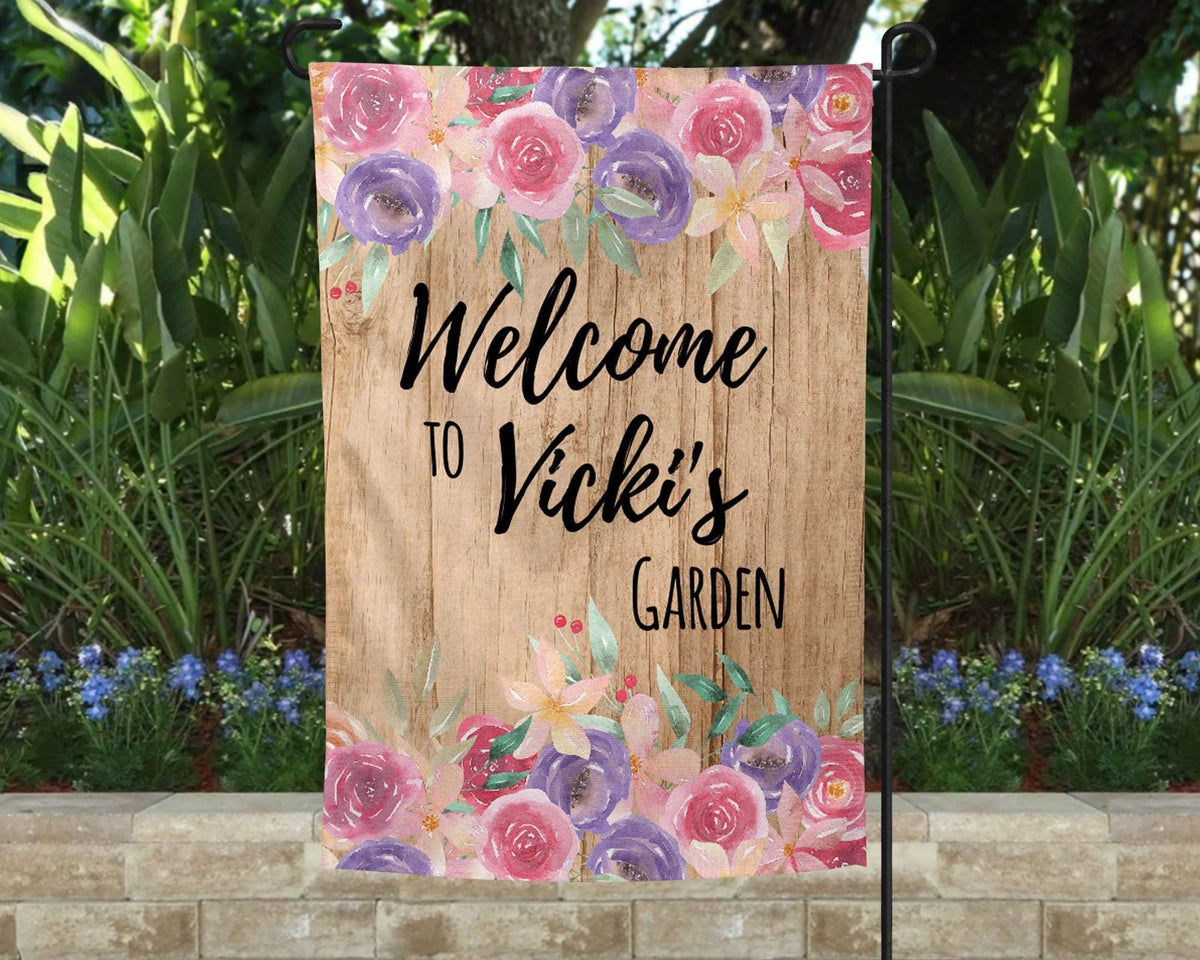 Personalized Garden Flag | Custom Yard Decorations | Pink &amp; Purple Bouqet - This &amp; That Solutions - Personalized Garden Flag | Custom Yard Decorations | Pink &amp; Purple Bouqet - Personalized Gifts &amp; Custom Home Decor
