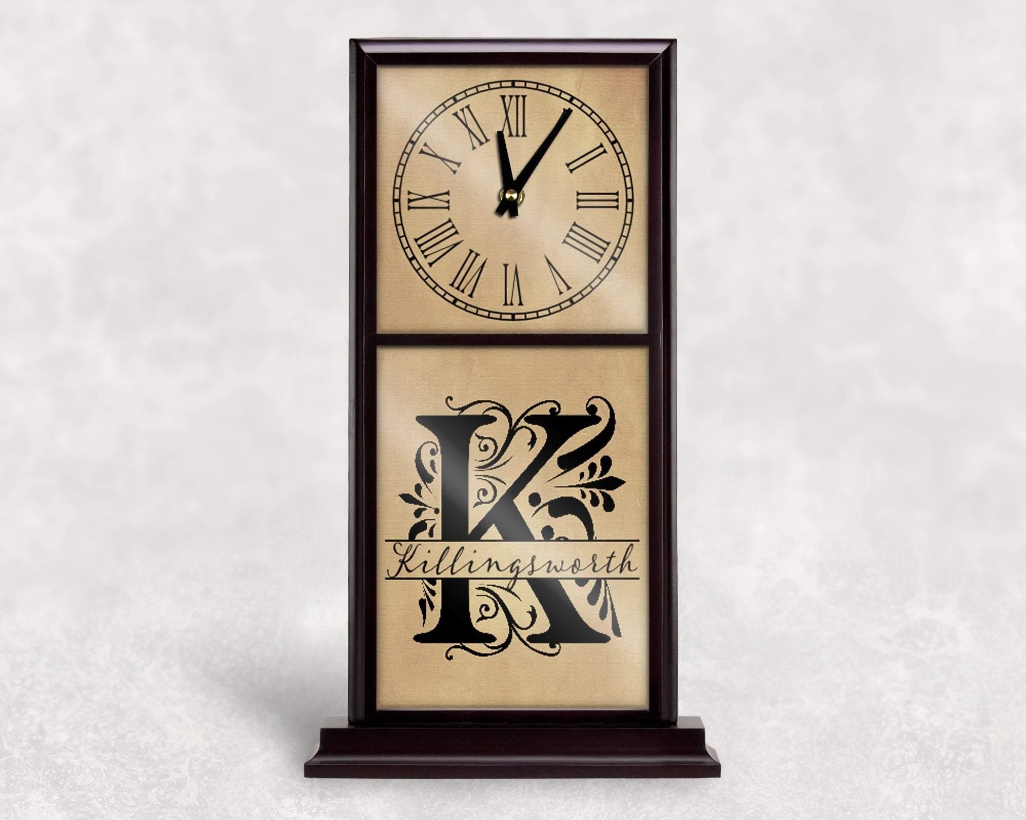 Personalized Mantle Clock | Custom Wall Decor | Regal Monogram - This & That Solutions - Personalized Mantle Clock | Custom Wall Decor | Regal Monogram - Personalized Gifts & Custom Home Decor